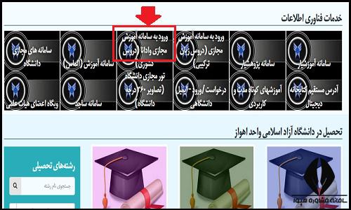 کلاس های مجازی سایت دانشگاه آزاد واحد اهواز